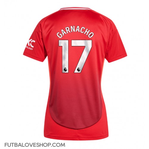 Dres Manchester United Alejandro Garnacho #17 Domáci pre Ženy 2024-25 Krátky Rukáv